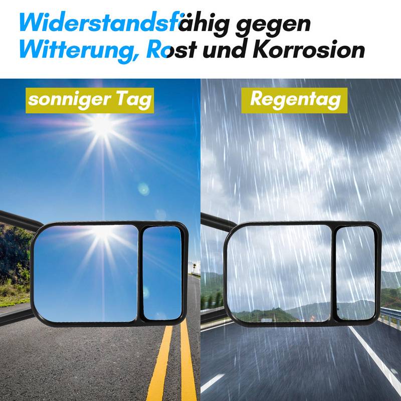 2x caravanspiegel Wohnwagenspiegel für Pkw und Bus Zusatzspiegel für Wohnwagen für ein optimales Blickfeld Universal Caravanspiegel Duo 12.5x18.5cm