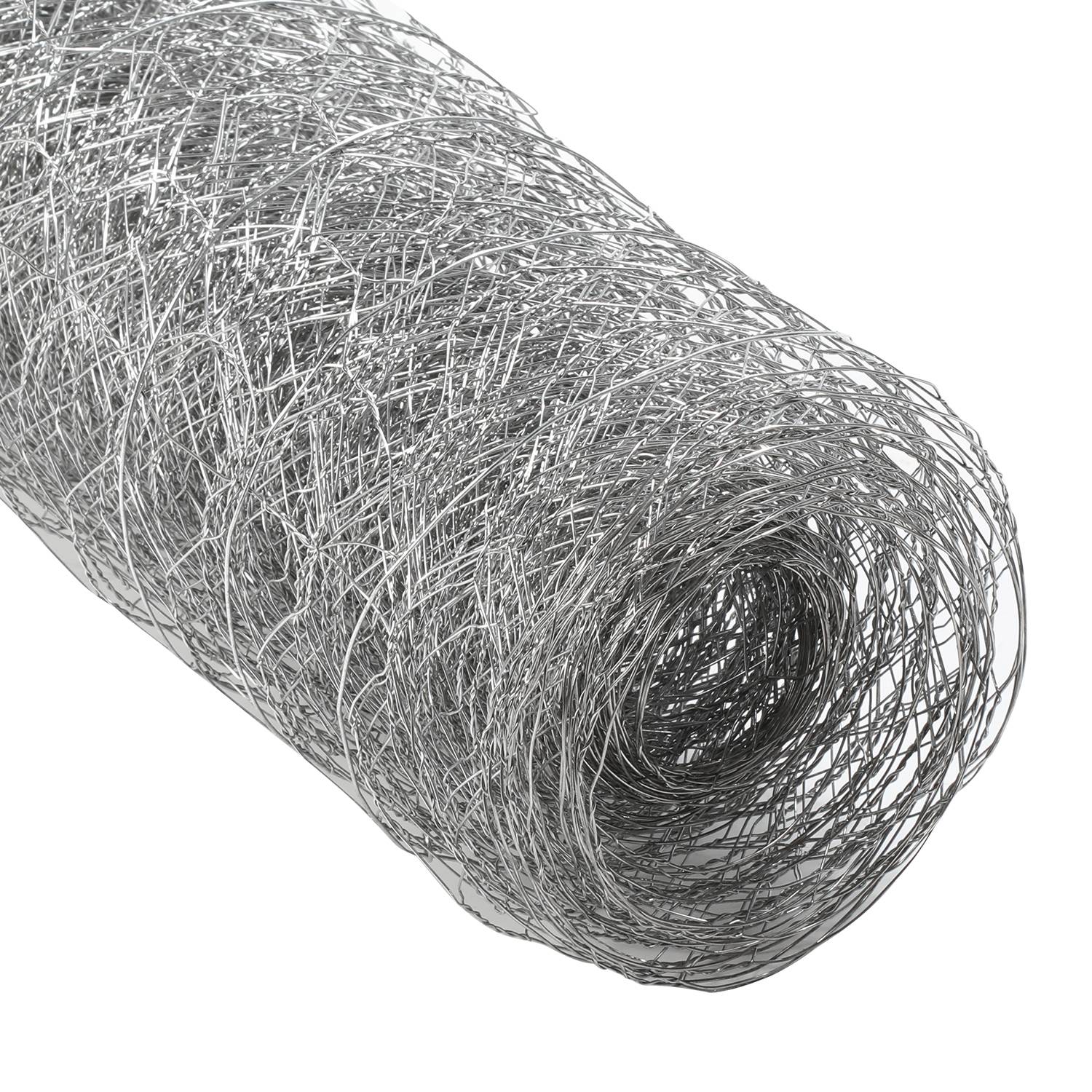 10/25m Drahtzaun Volierendraht in Silbrig Maschenweite 27 mm Sechskantgeflecht - 100 cm x 25m
