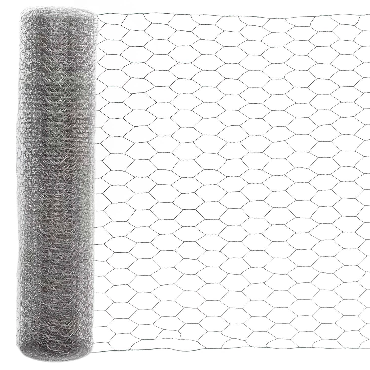 Drahtzaun Sechskantgeflecht 10/25m Silbrig Maschendrahtzaun 25mm aus verzinktem Stahl 1m x 25m