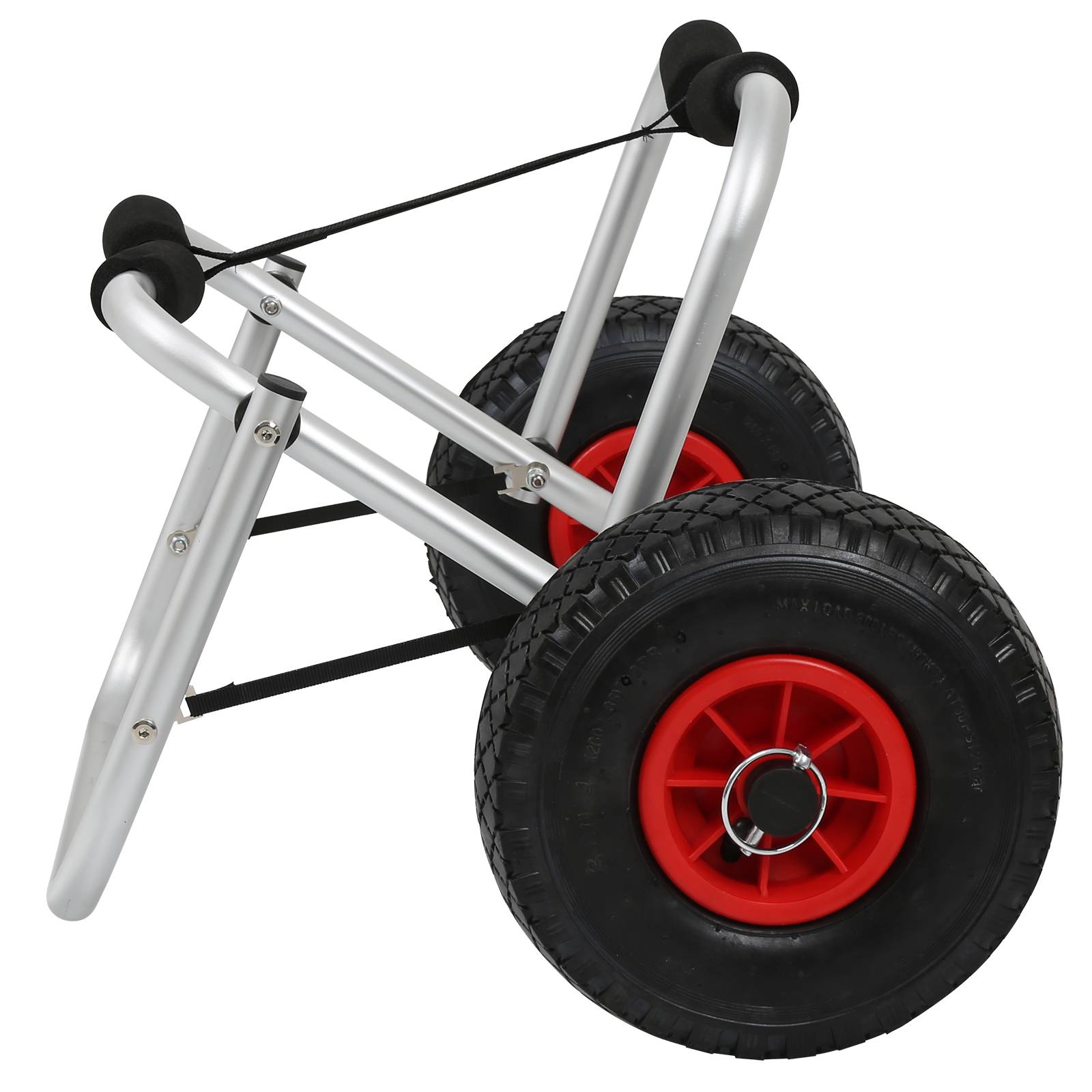 Kajakwagen Alu Bootswagen faltbare transportwagen PolyurethanReifen Silber 80 kg 66 x 26 x 41 cm