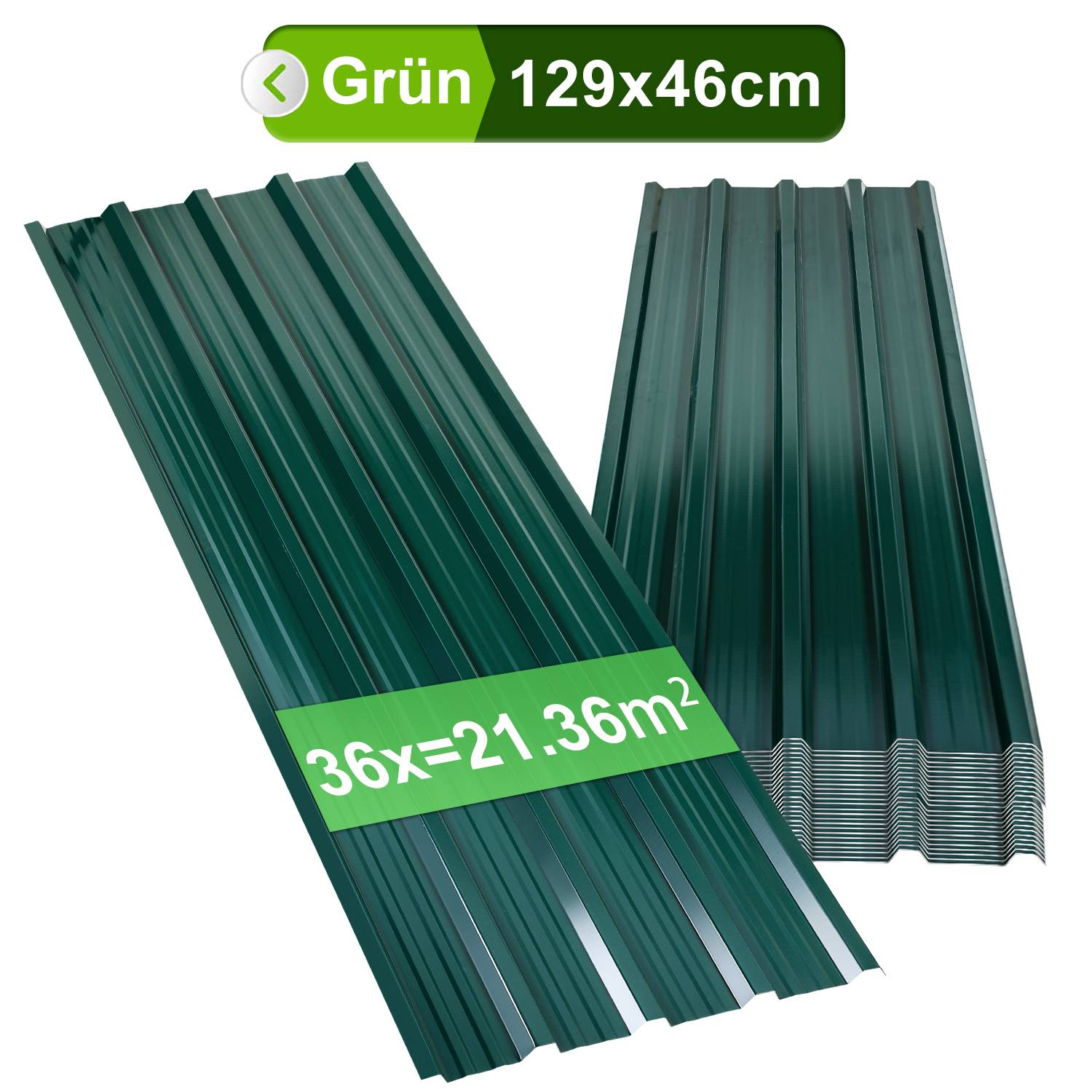 Trapezblech Dachpaneele 12/24/36 Stk 129x46cm, Verzinkter Stahl Profilblech Dachblech Wellblech - Anthrazit 14㎡ 24x