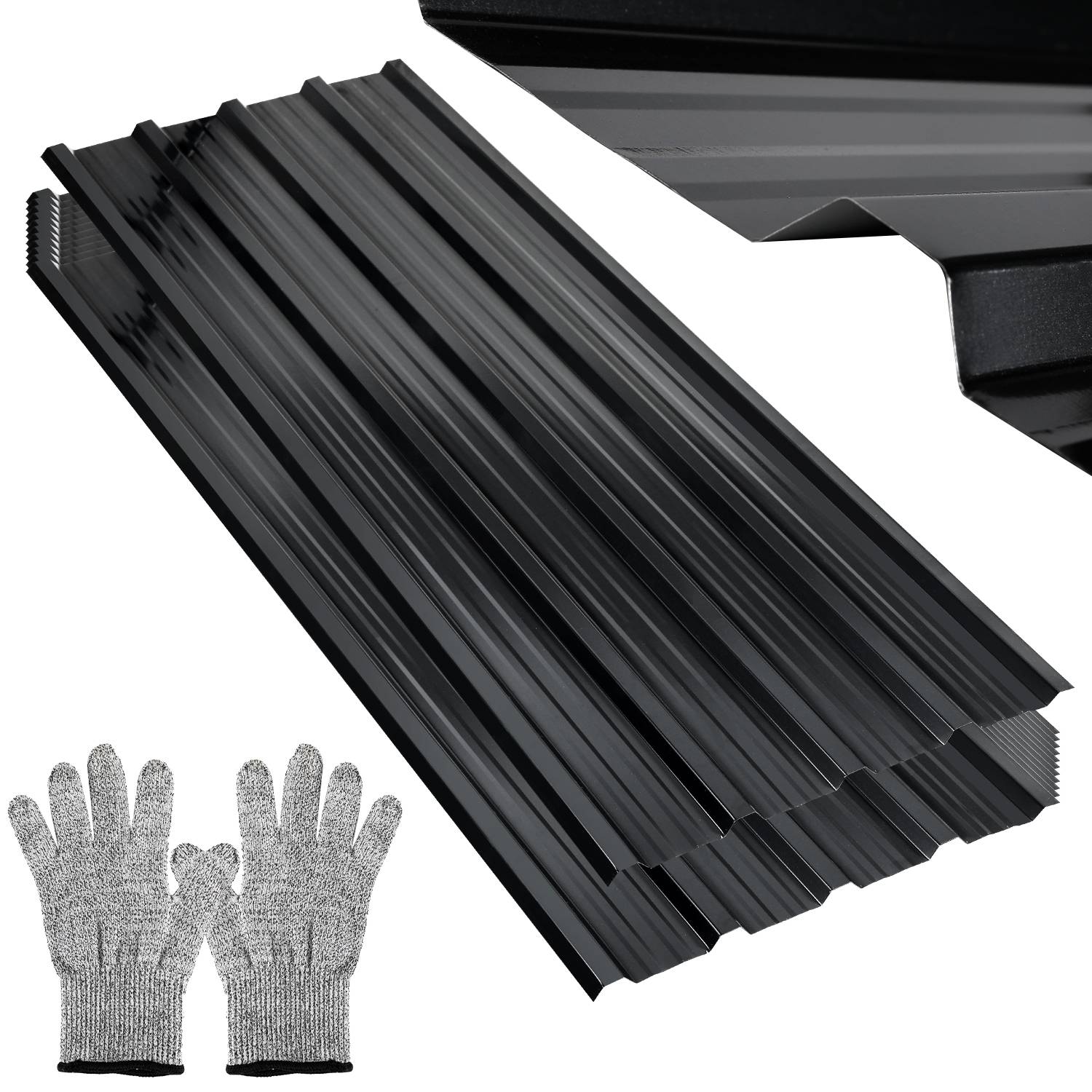 Trapezblech 129x46cm Anthrazit 12/24/36 Stück Metallblech Dachblech Stahlblech für Gerätehaus Carport - 12er Set (7m²)