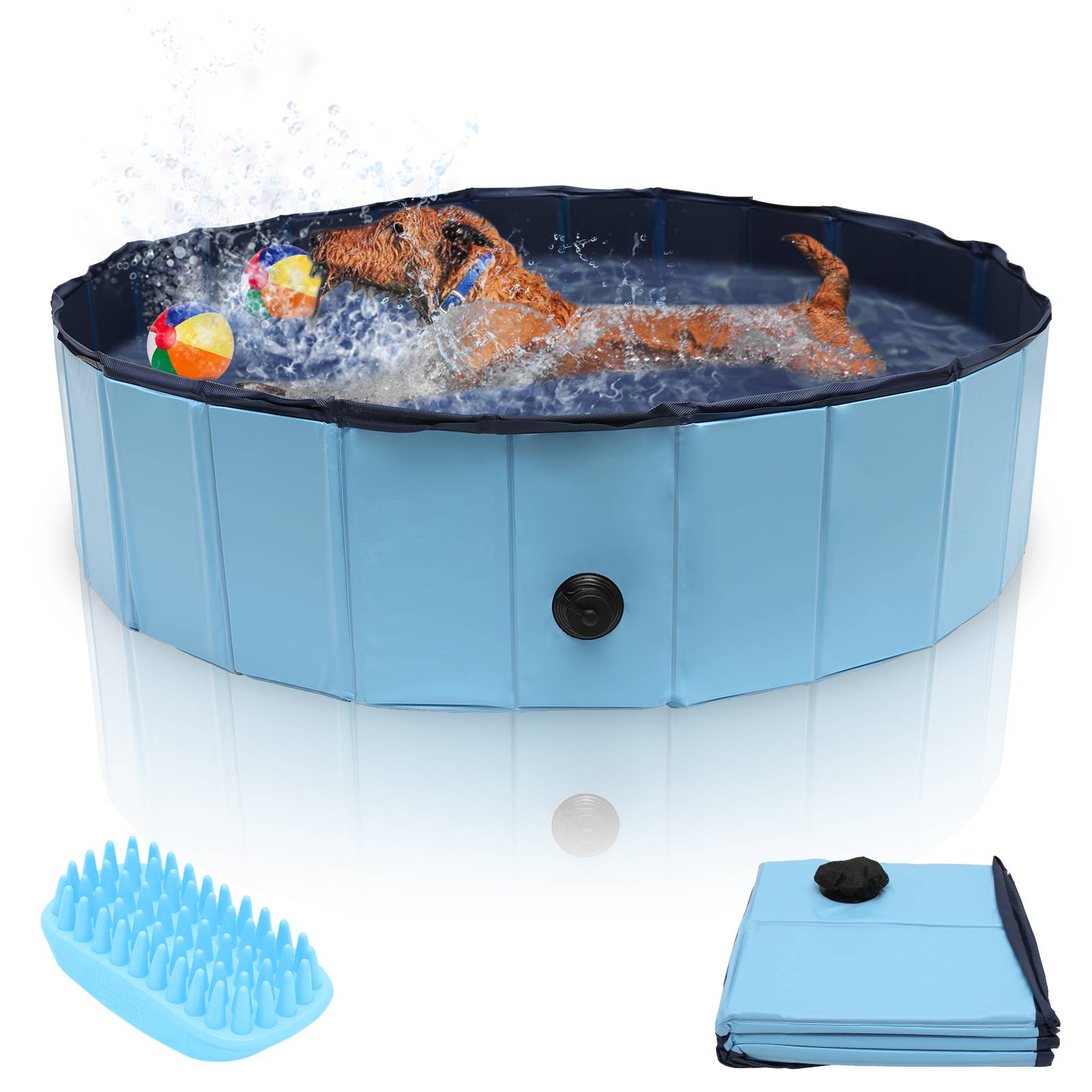 Hundepool Schwimmbecken Kleber Hundebecken Faltbarer Swimmingpool 120*30CM