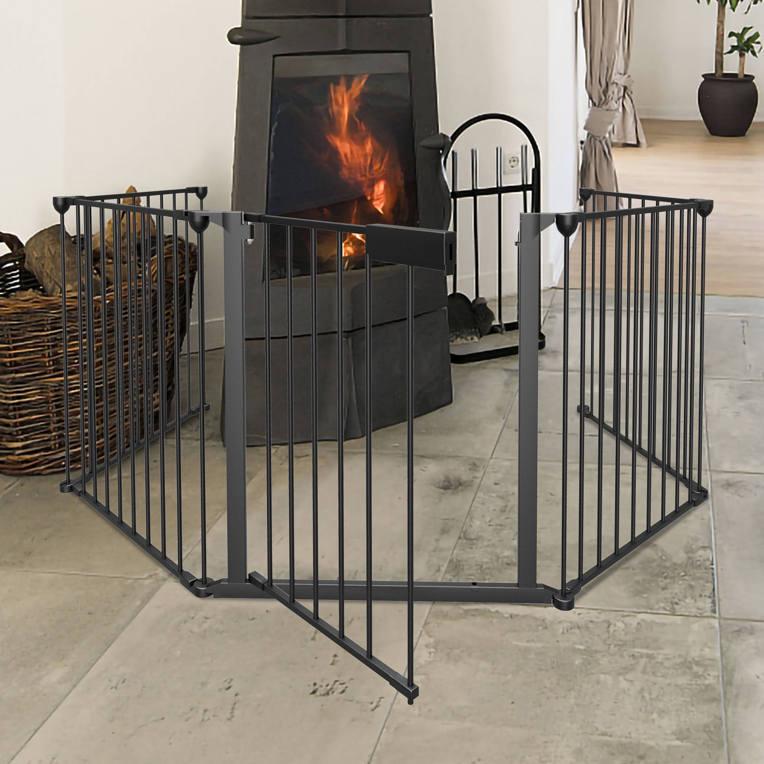 Kaminschutzgitter 5-tlg Ofenschutzgitter 300x75cm Laufgitter Absperrgitter Tierschutzgitter Türschutzgitter Kinder-Sicherung