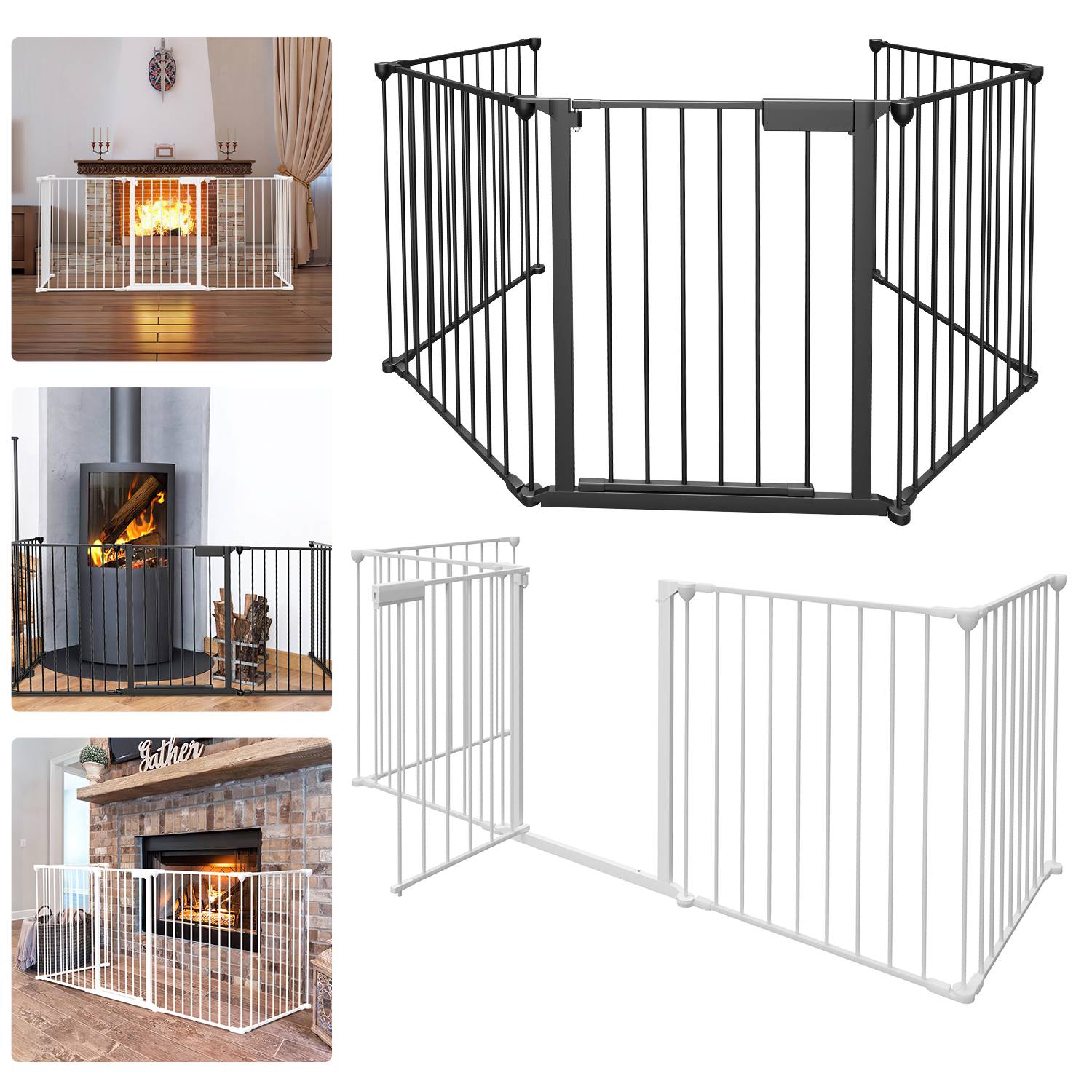 Kaminschutzgitter 5x Kamingitter 310x75cm Kinderschutzgitter Absperrgitter Schutzgitter Ofenschutzgitter Laufstall Türschutzgitter