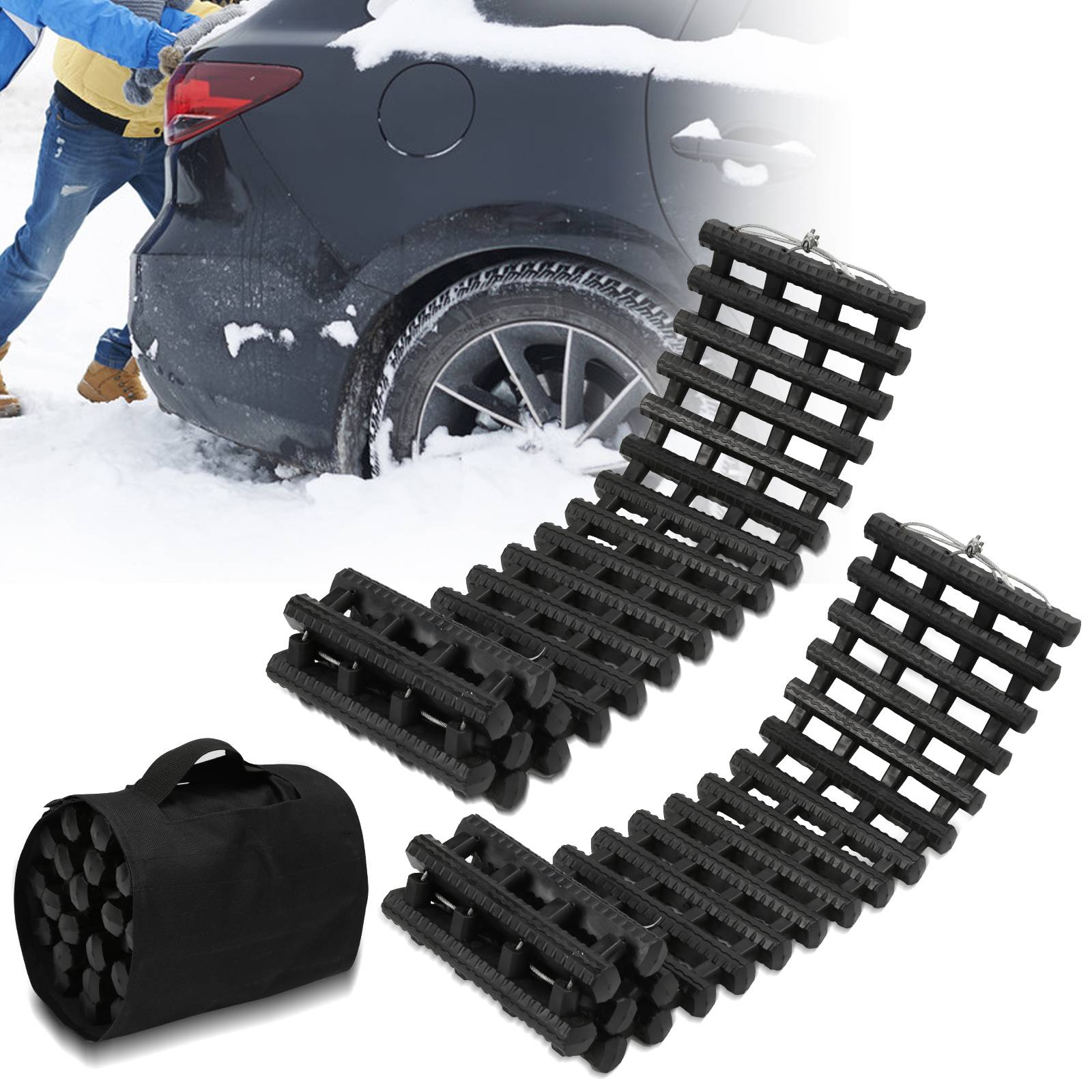 Anfahrhilfe 2x Tracks max.3.5t Sandbleche 100cm PKW LKW Traktionsplatte für Sand Schlamm Schnee