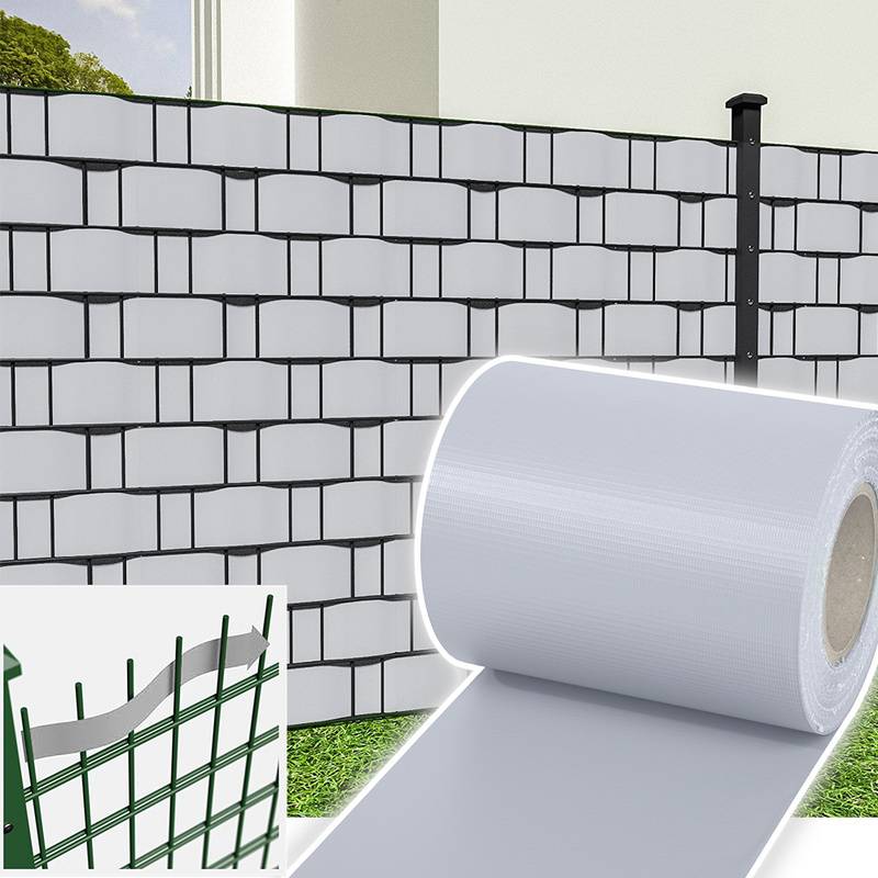 Sichtschutzstreifen Zaun Folie Blickdicht Dick PVC Doppelseitiger Reflexionsarm Sonnenschutz Sichtschutzfolie 50m x 19cm Grau