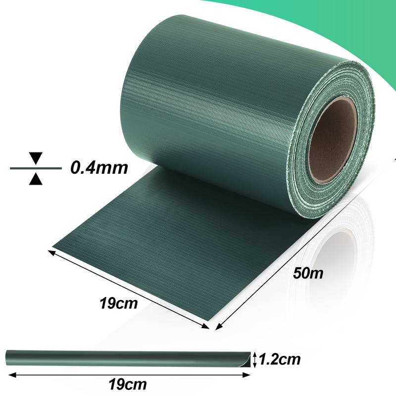 Sichtschutzstreifen PVC Doppelstabmatten Zaun Windschutz 50m x 19 cm Grün