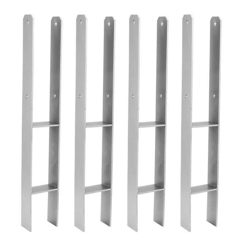 4 Stück Pfostenanker 81MM H-Pfostenträger H-Anker 600 mm Länge Pfostenschuh für Carport Silber