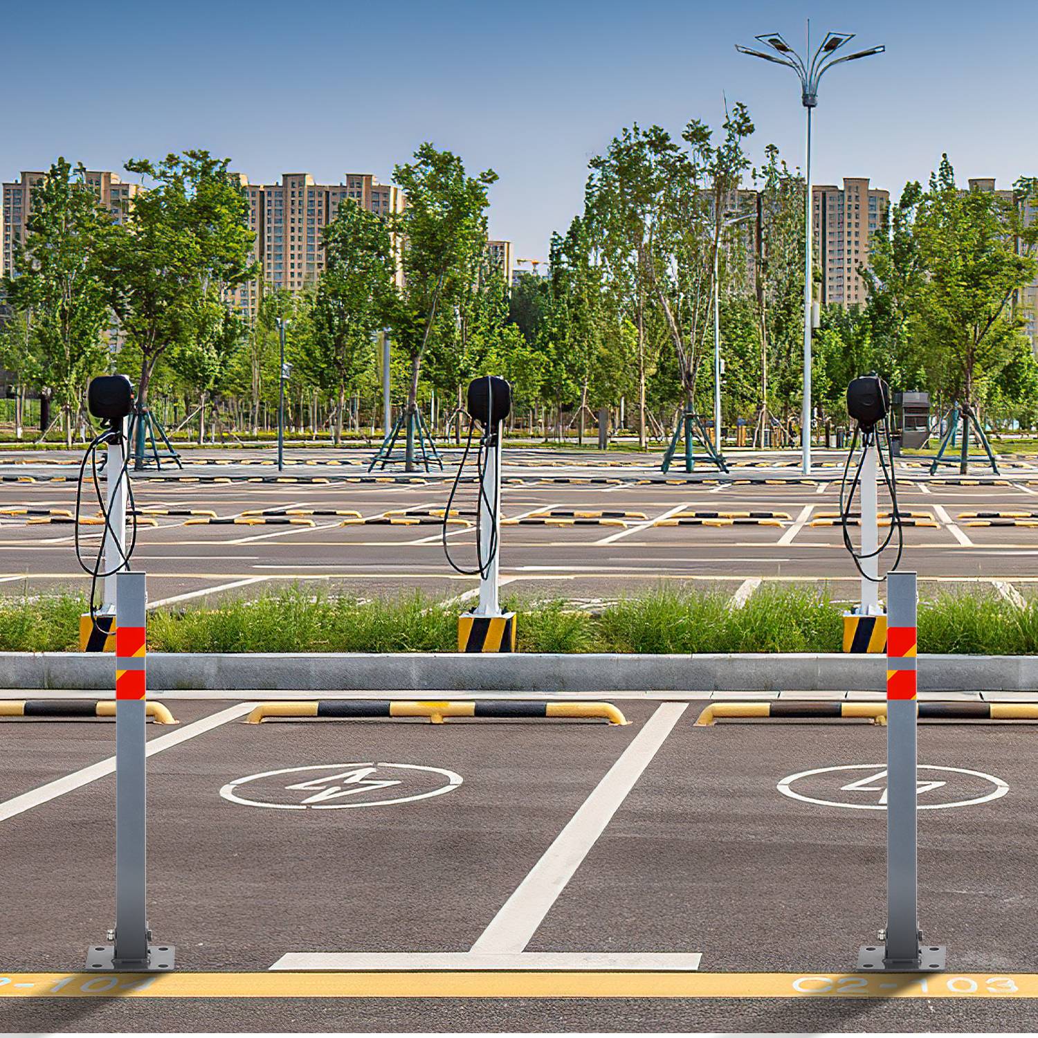 Absperrpfosten 2x Parkplatzsperre Klappbar universell Parkpfosten Absperrung