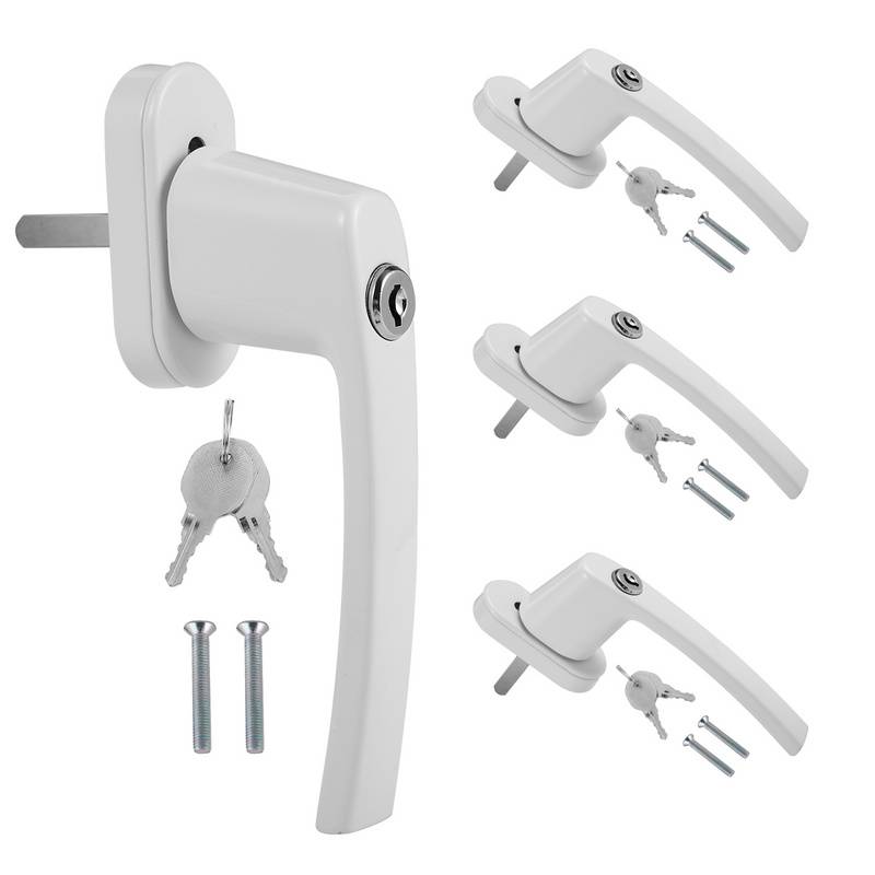 Fenstergriff Fenstergriffe Alu Set Sicherheitsfenstergriff abschließbar Griff 4X weiß