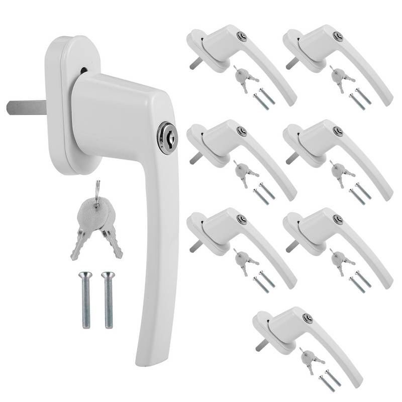 Fenstergriff Fenstergriffe Alu Set Sicherheitsfenstergriff abschließbar Griff 8X weiß