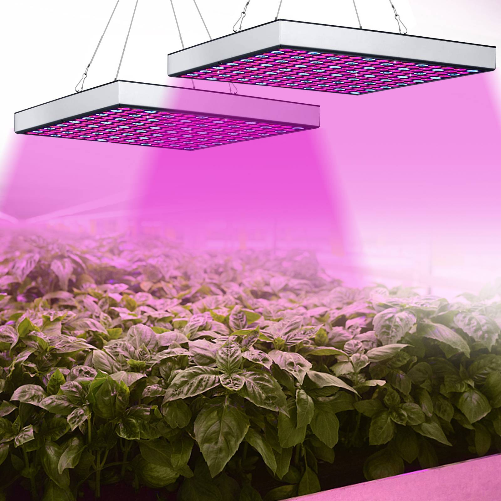 2x Pflanzenlampe LED Vollspektrum 15W 225LEDs Pflanzenlicht Pflanzenleuchte Wachstumslampe Grow Light für Zimmerpflanzen, Hydroponic, Indoor Seed