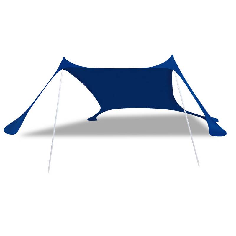 Strandmuschel Lycra mit Tragetasche Sonnendach Sonnensegel Wasserfest Sandsaecken Tragbar UV Schutz 50+ Sonnenschutz Sonnenzelt Strandmuschel fuer