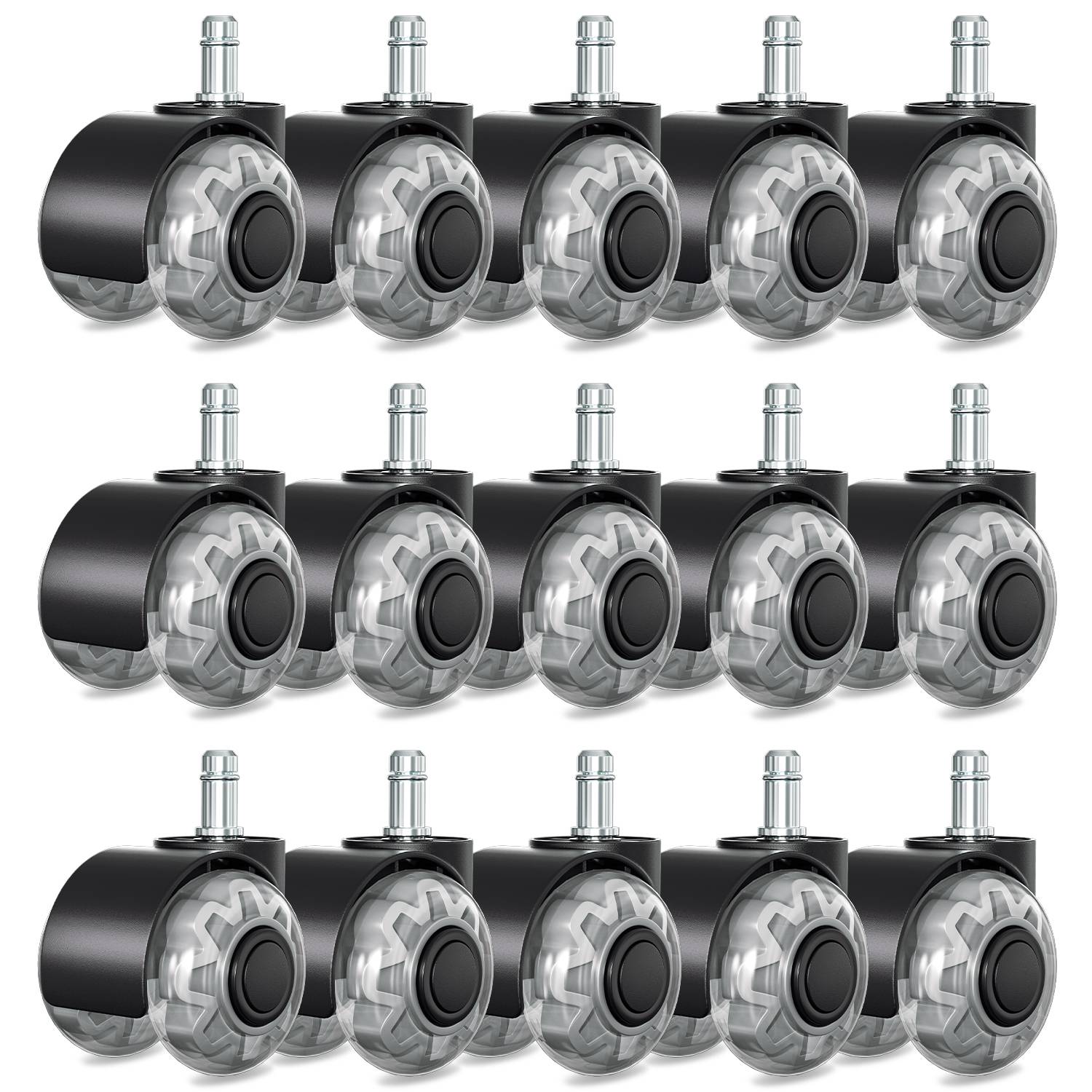 Bürostuhlrollen 15x Stuhlrollen 11x22mm 360 Grad Drehung kratzerfrei für Bürostuhl Gaming-Stuhl