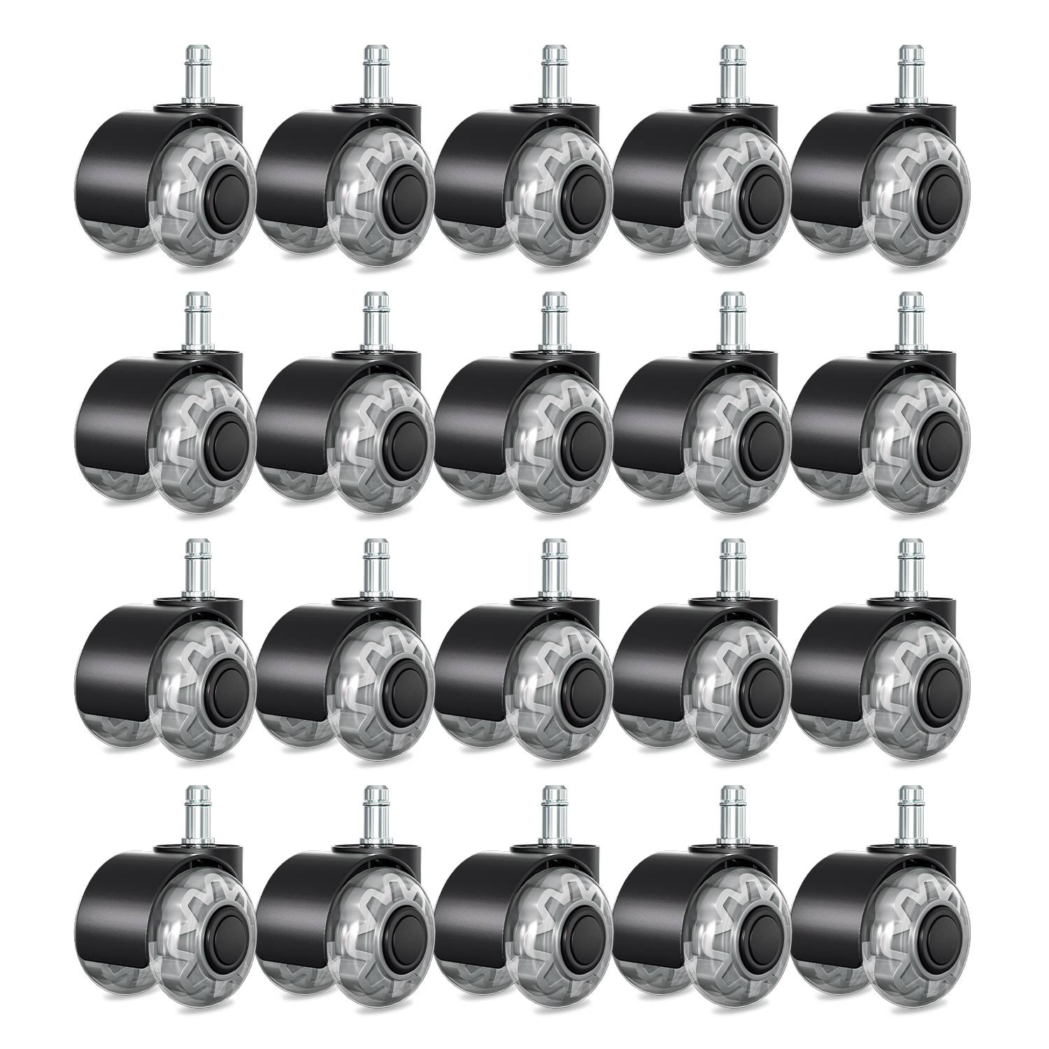 Bürostuhlrollen 20x Stuhlrollen 11x22mm 360 Grad Drehung kratzerfrei für Bürostuhl Gaming-Stuhl