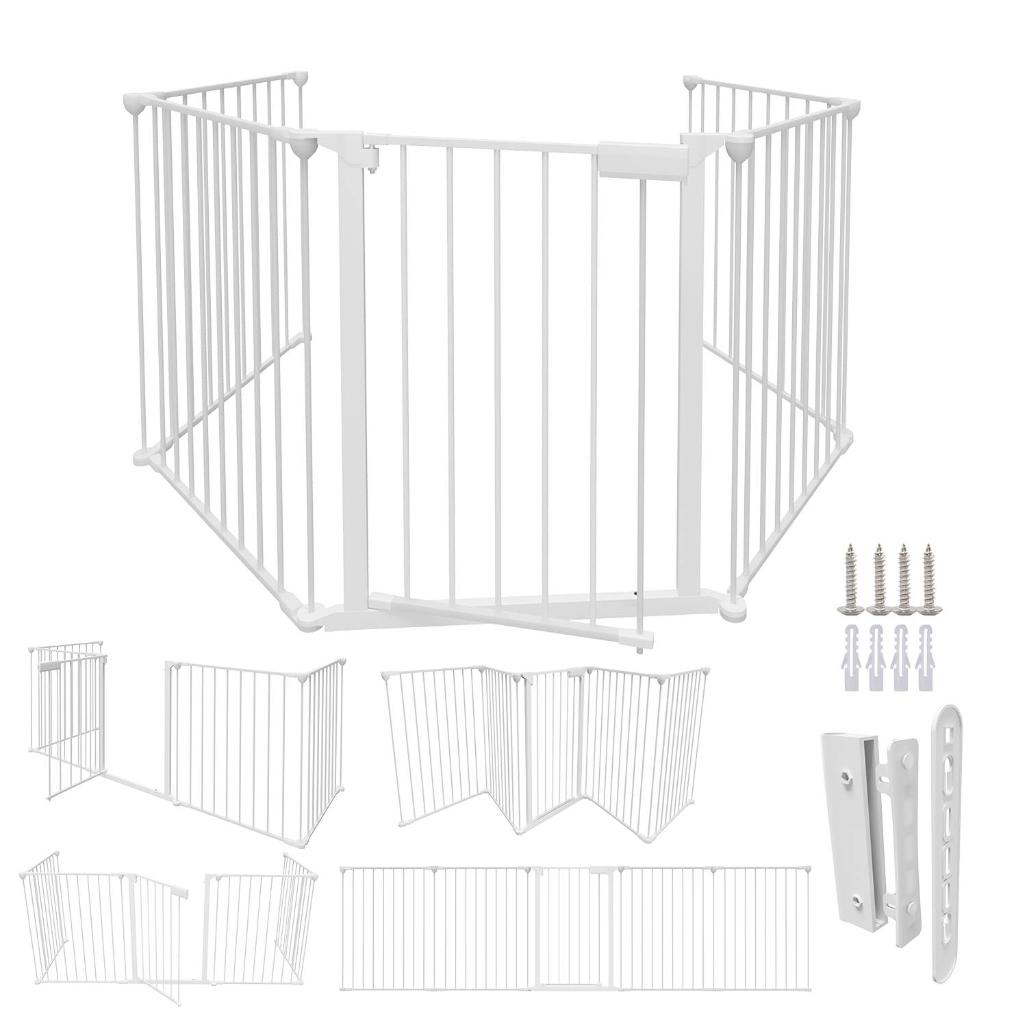 Kaminschutzgitter 5x Kamingitter 310x75cm Kinderschutzgitter Absperrgitter Schutzgitter Ofenschutzgitter Laufstall Türschutzgitter