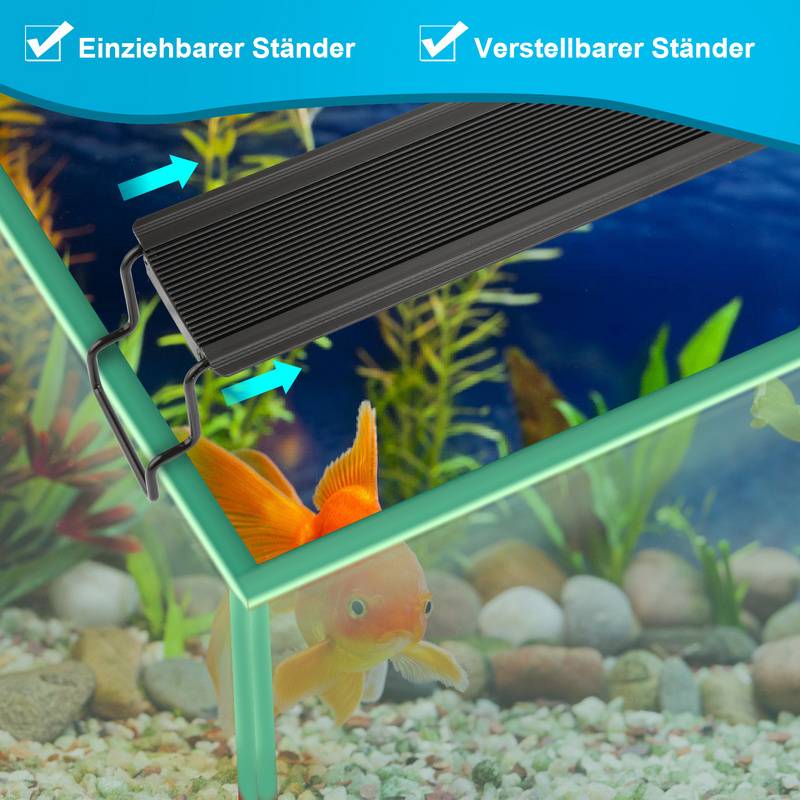 107-130 cm LED Aquarium Lampe Tank Leuchtet Unterwasser Beleuchtung Dimmbar 3 Lichtmodi mit Timer,45W