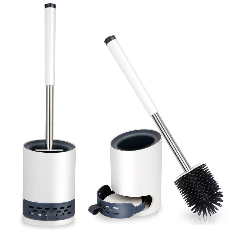 Toilettenbürste Silikon WC-Bürste Garnitur Wandhalter Bürste Klobürste mit Wandbefestigung 2 in 1