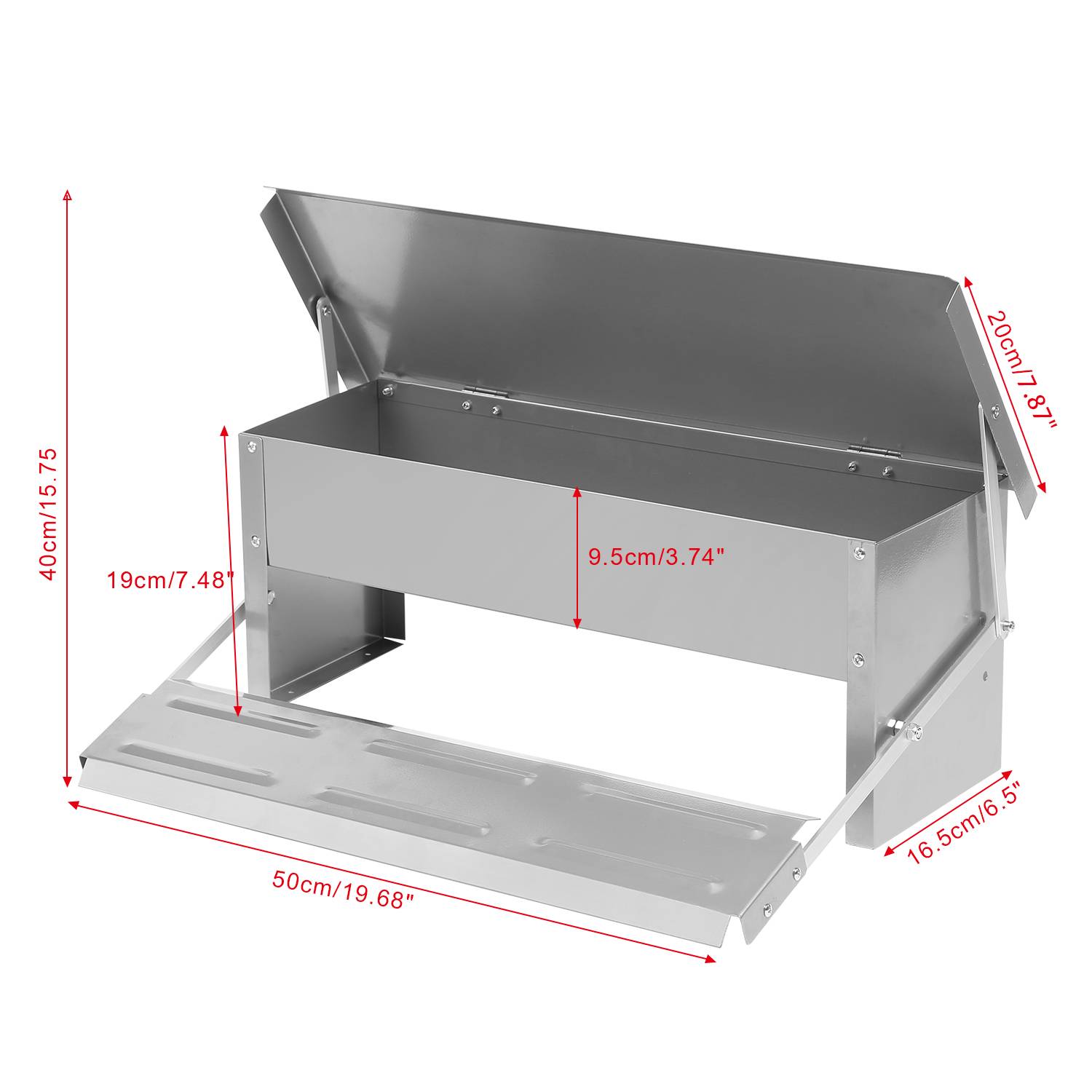 Futterautomat Hühner Futterspender 5kg Tröge, mit Deckel, futtertrog hühner, Wetterfester Fußpedal selbstöffnender Futtertrog, für Hühner, Ente