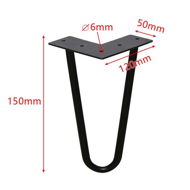 4x Hairpin Legs Tischbeine Stahl DIY Tischkufen Tischbeine Tisch Austauschbare 2 Bügel, 15cm