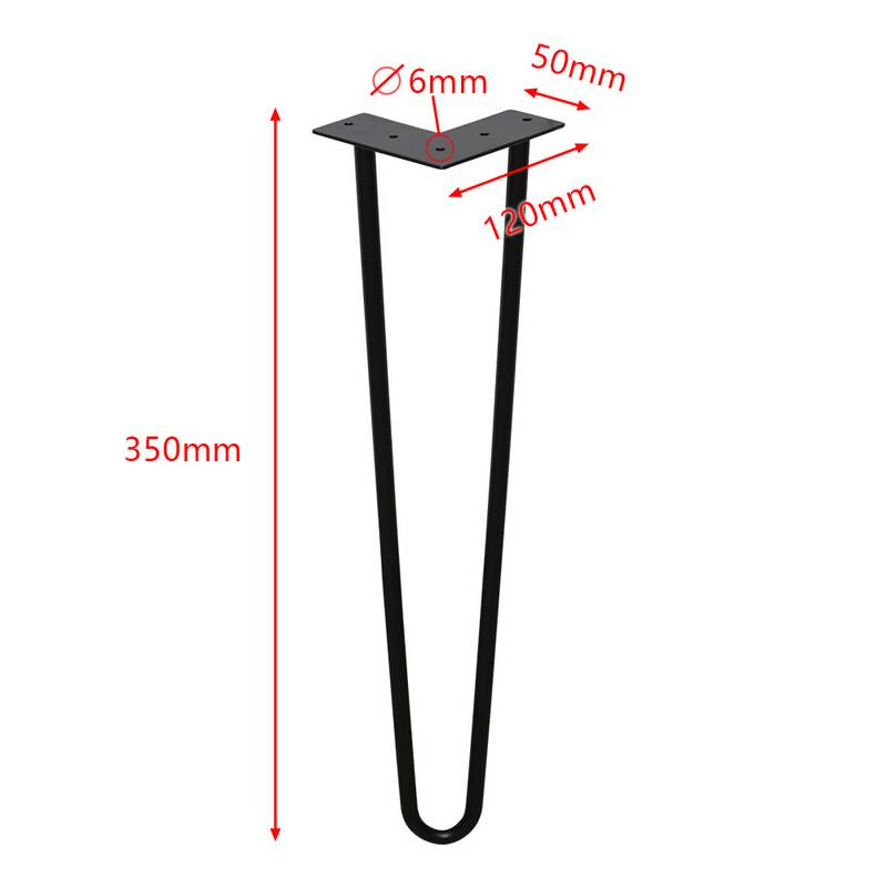 4x Hairpin Legs Tischbeine Stahl DIY Tischkufen Tischbeine Tisch Austauschbare 2 Bügel, 35cm