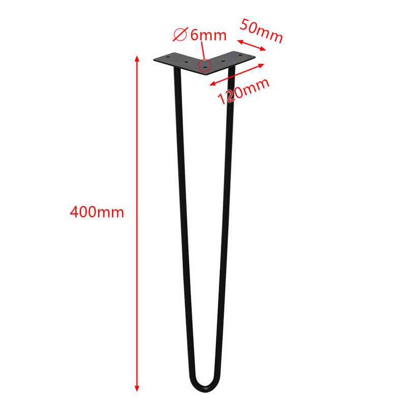 4x Hairpin Legs Tischbeine Stahl DIY Tischkufen Tischbeine Tisch Austauschbare 2 Bügel, 40cm