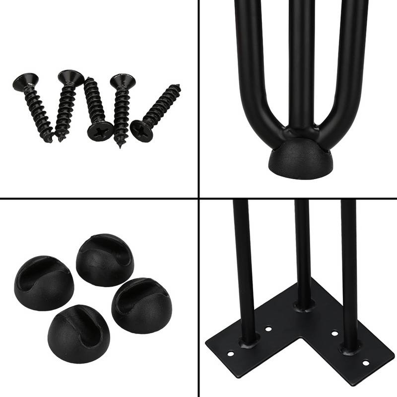 4x Hairpin Legs Tischbeine Stahl DIY Tischkufen Tischbeine Tisch Austauschbare 3 Bügel, 61cm