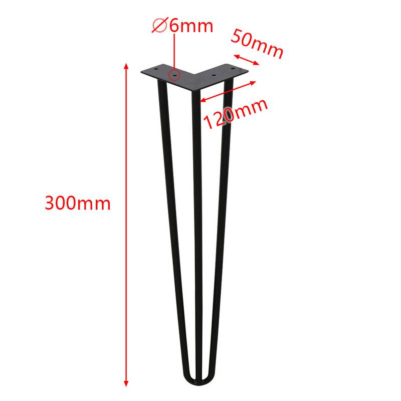 4x Hairpin Legs Tischbeine Stahl DIY Tischkufen Tischbeine Tisch Austauschbare 3 Bügel, 30cm