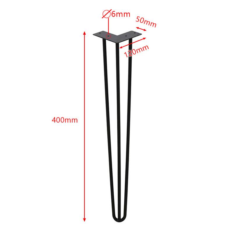 4x Hairpin Legs Tischbeine Stahl DIY Tischkufen Tischbeine Tisch Austauschbare 3 Bügel, 40cm