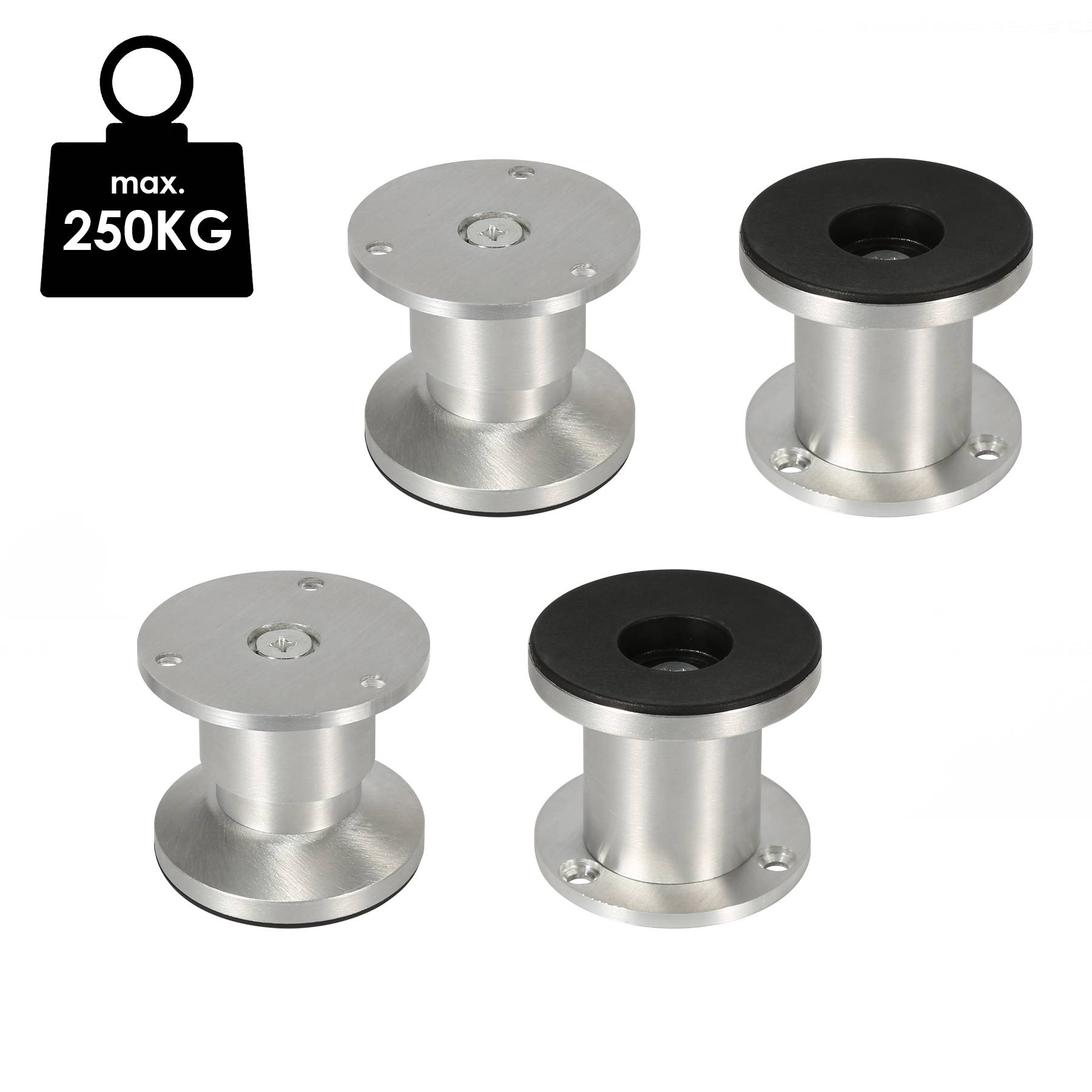 4X Möbelfüße Sockelfüße Sockelfüße Stellfuß Couchfüße Möbelfuß Verstellbar-Aluminium-120mm