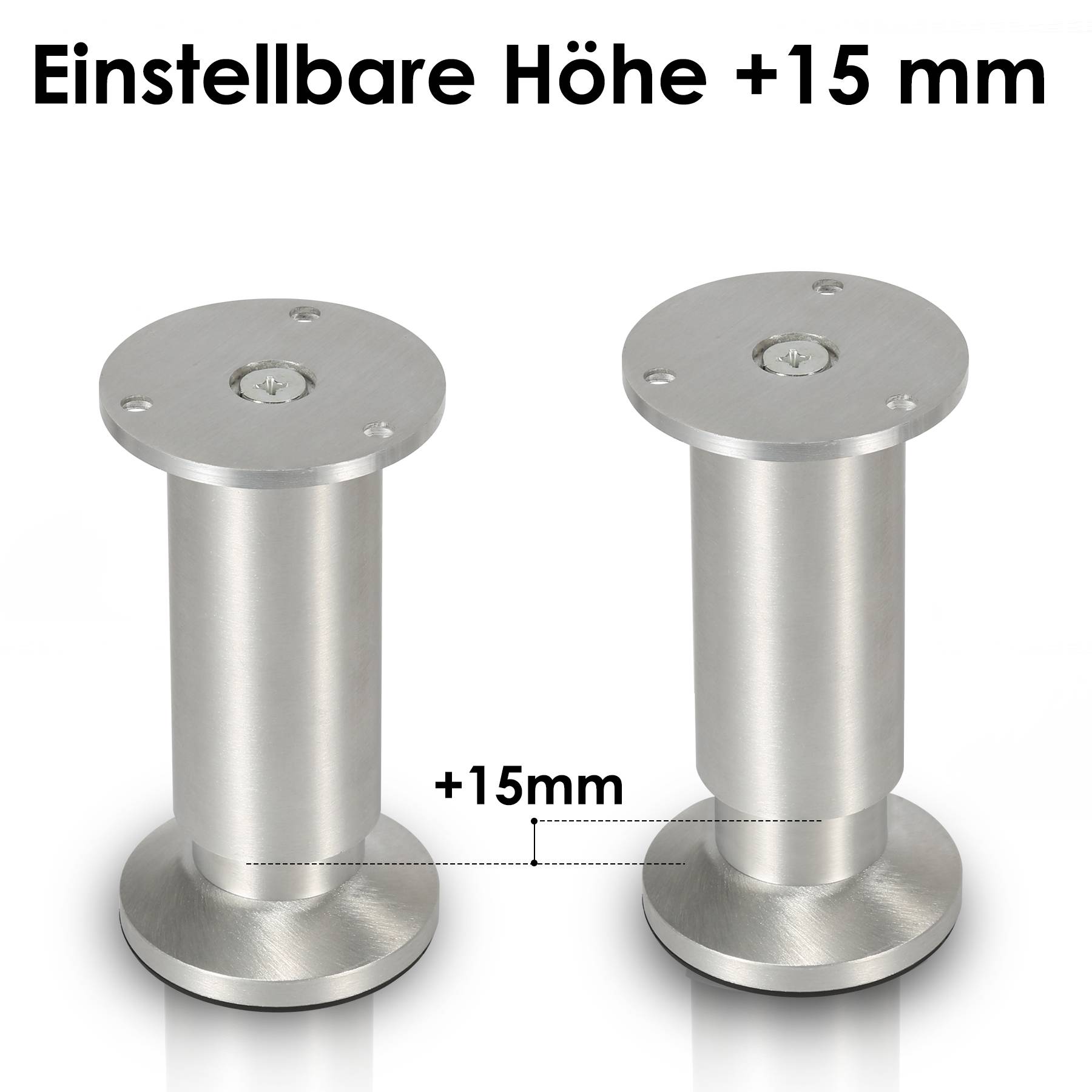 4X Möbelfüße Sockelfüße Sockelfüße Stellfuß Couchfüße Möbelfuß Verstellbar-Aluminium-200mm