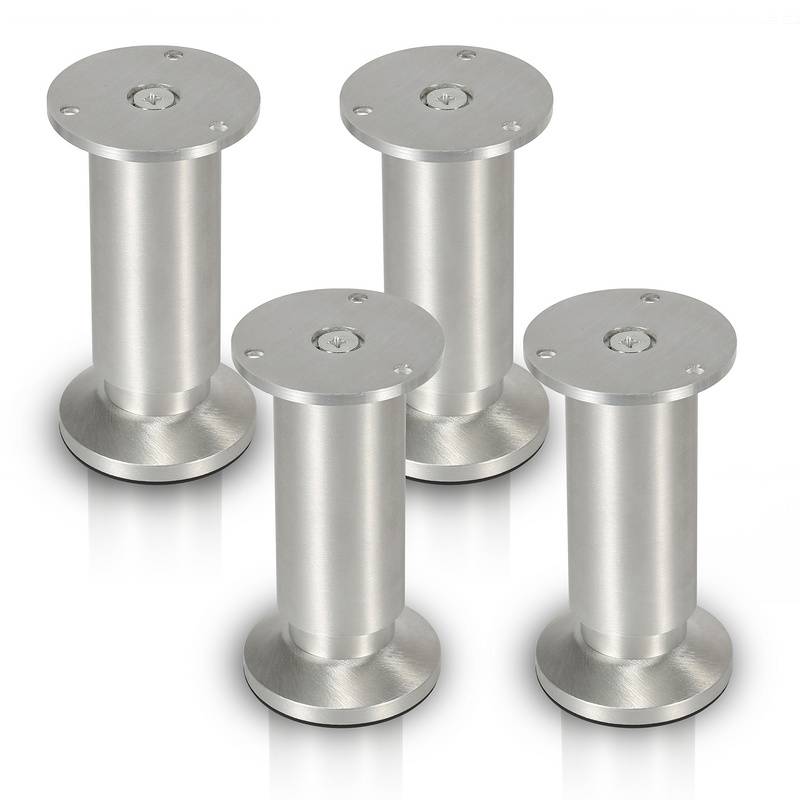 4X Möbelfüße Sockelfüße Sockelfüße Stellfuß Couchfüße Möbelfuß Verstellbar-Aluminium-100mm