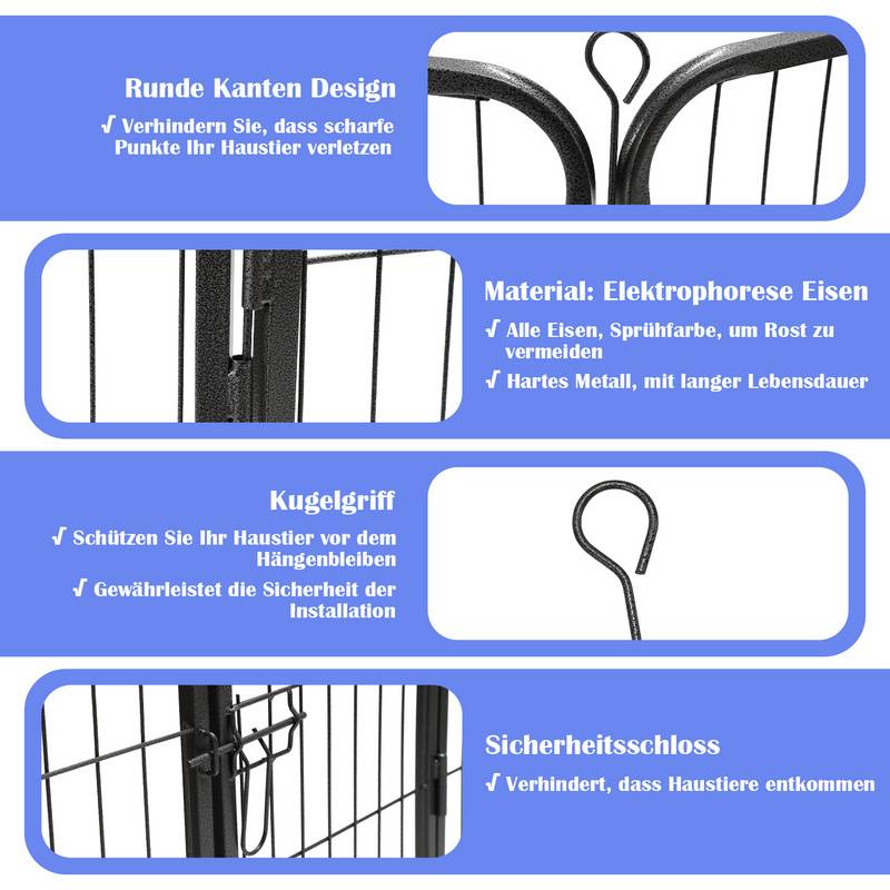 Welpenauslauf Mit Dach Tierlaufstall Welpenlaufstall Hundekäfig, Freilaufgehege mit Tür,8 stück 60x80,Hält was aus Mit kleinen tieren funktioniert