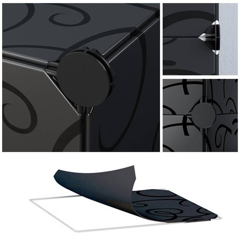 Regalsystem Kleiderschrank Kleiderschrank DIY Kunststoff Garderobe für Miethaus Stapelbar 20 Boxen/Dekor bedruckt