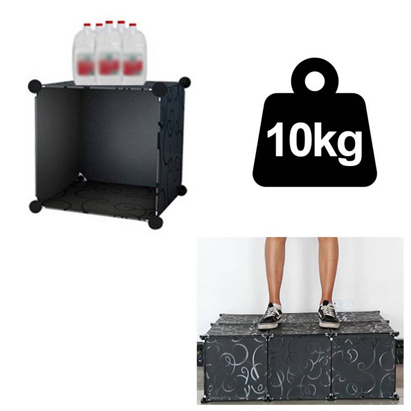 Regalsystem Kleiderschrank Kleiderschrank DIY Kunststoff Garderobe für Miethaus Stapelbar 16 Boxen/Dekor bedruckt