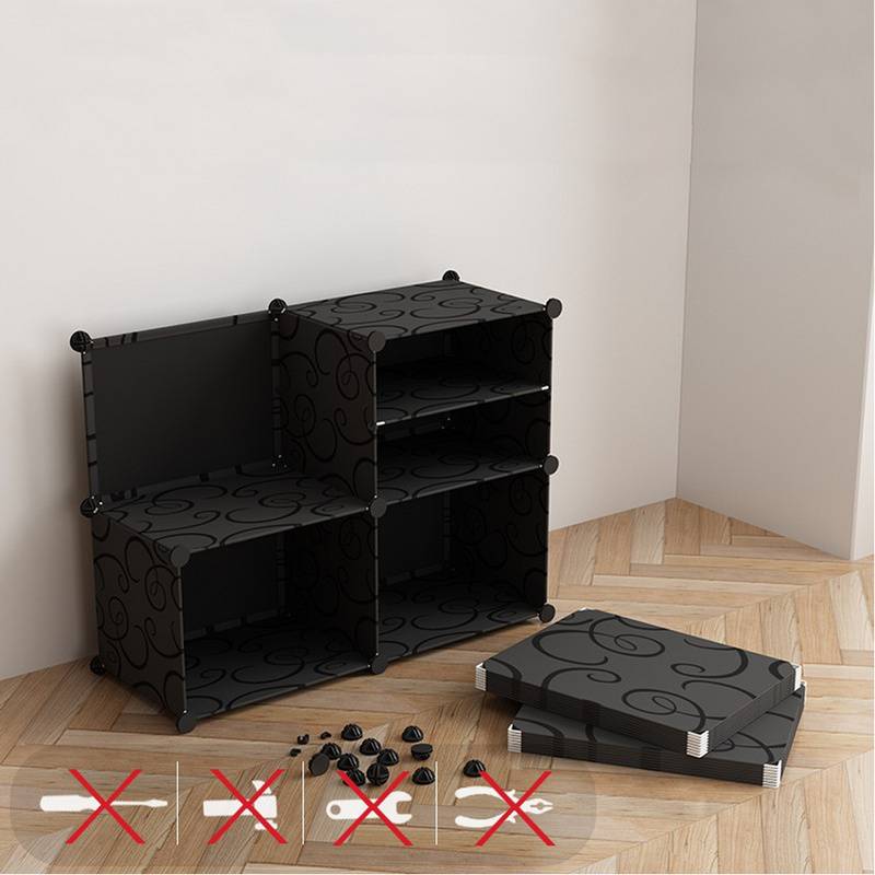 Regalsystem Kleiderschrank Kleiderschrank DIY Kunststoff Garderobe für Miethaus Stapelbar 16 Boxen/Dekor bedruckt