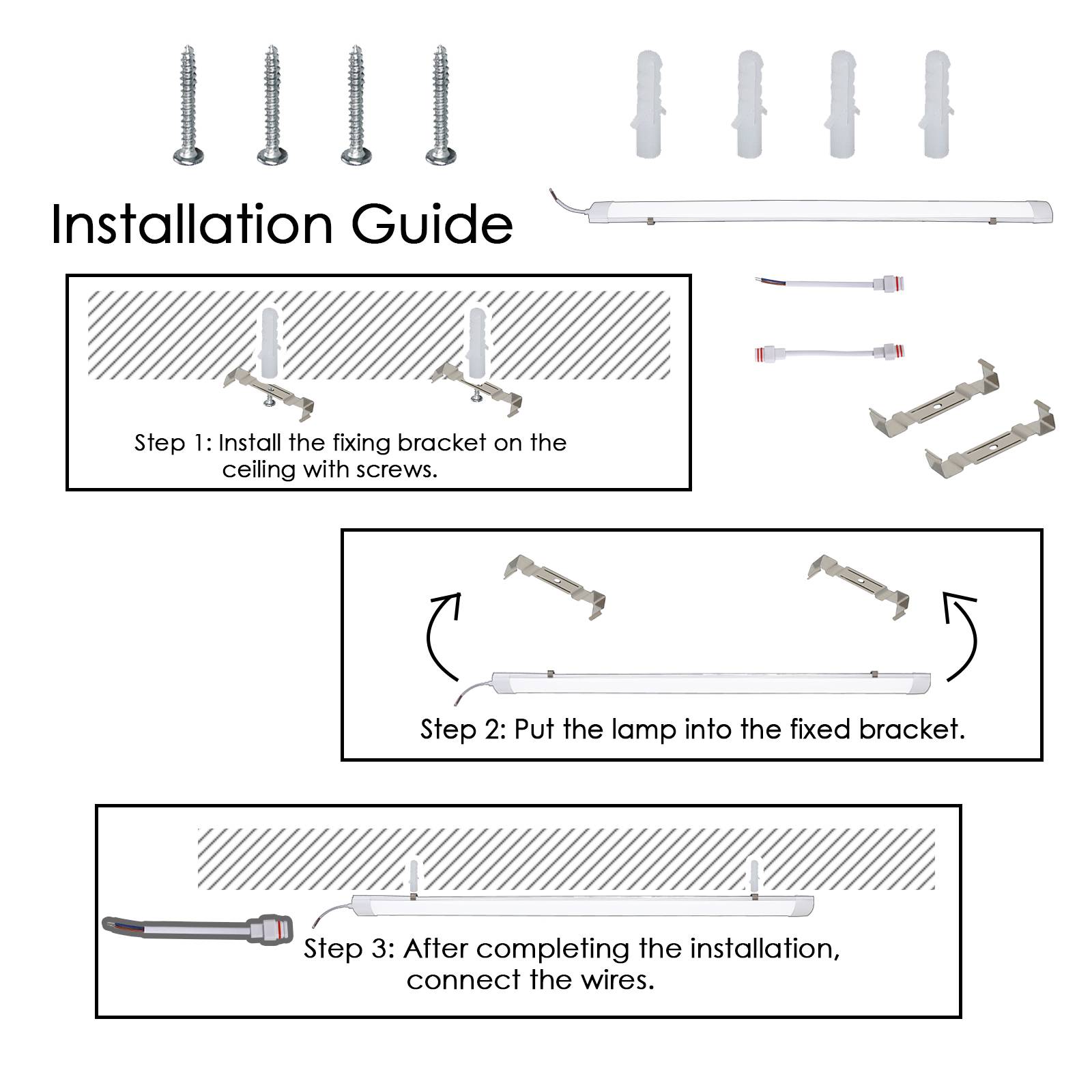 LED Feuchtraumleuchte 120CM 36W 3060LM Led Röhre Farbtemperatur einstellbar Werkstattlampe IP65 Wasserfest Kellerlampe