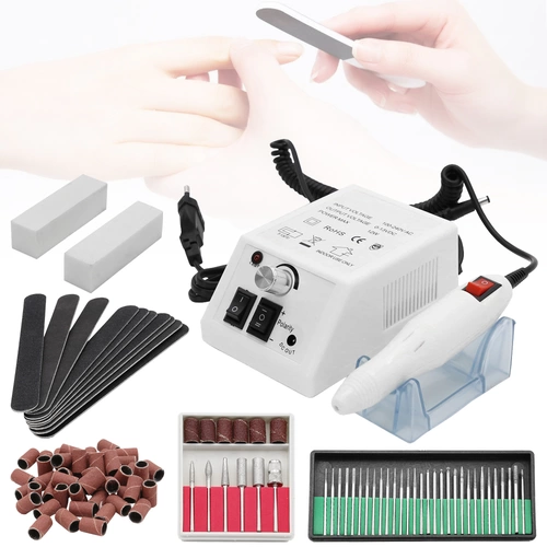 Nagelfräser Schleifgerät set Nailart Nagelschleifer Maniküre & Pediküre Set Nagelfräser weiß Nagelfräser Schleifgerät set Nailart Nagelschleifer Maniküre & Pediküre Set Nagelfräser weiß