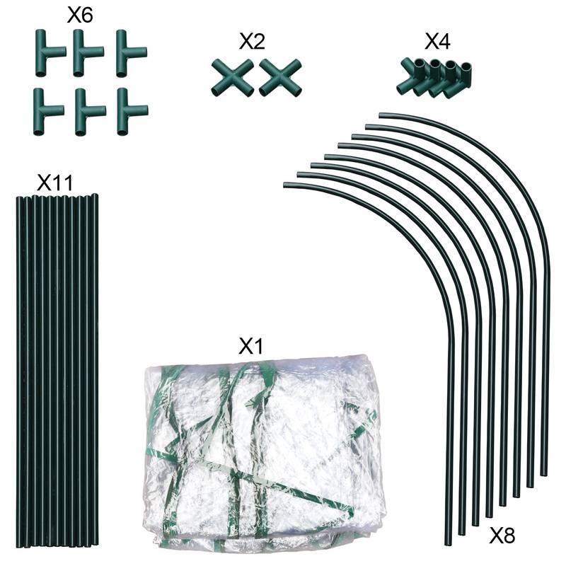 Foliengewächshaus, Gewächshaus, Treibhaus mit Tür, Frühbeet, Pflanzenhaus, Pflanzenaufzucht, Folie, Stahl, transparent, 270 x 90 x 90 cm