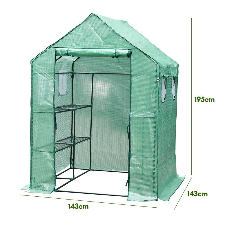 Foliengewächshaus Tomatengewächshaus 143x143x195 cm Gewächshaus Treibhaus,Grün Mehrweg