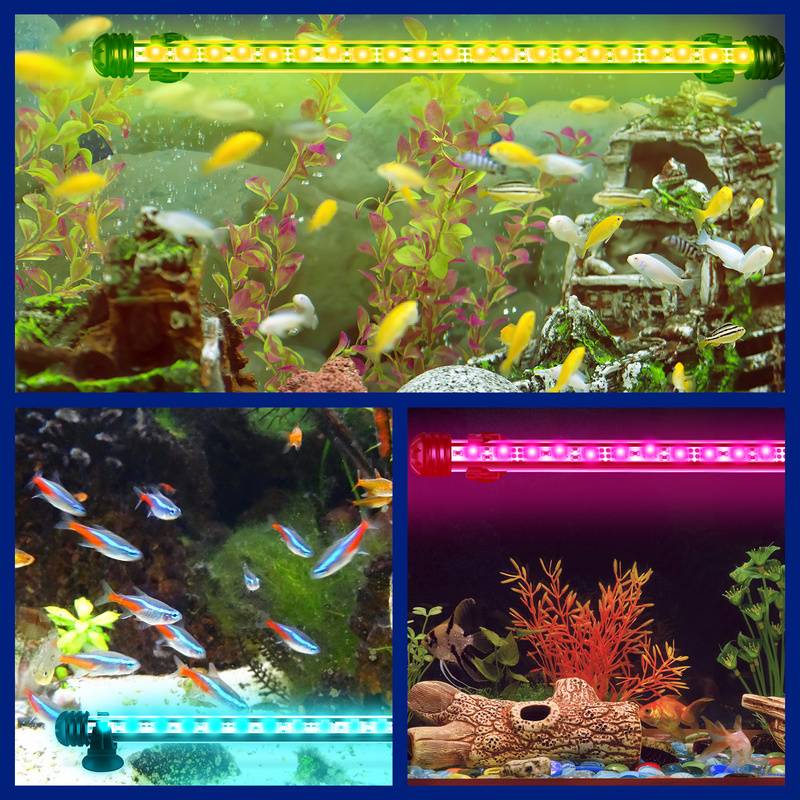 28.5cm LED Aquarium Beleuchtung IP67 Wasserfest RGB Licht Aufsetzleuchte Dimmbar Fisch Tank Unterwasser Lampe