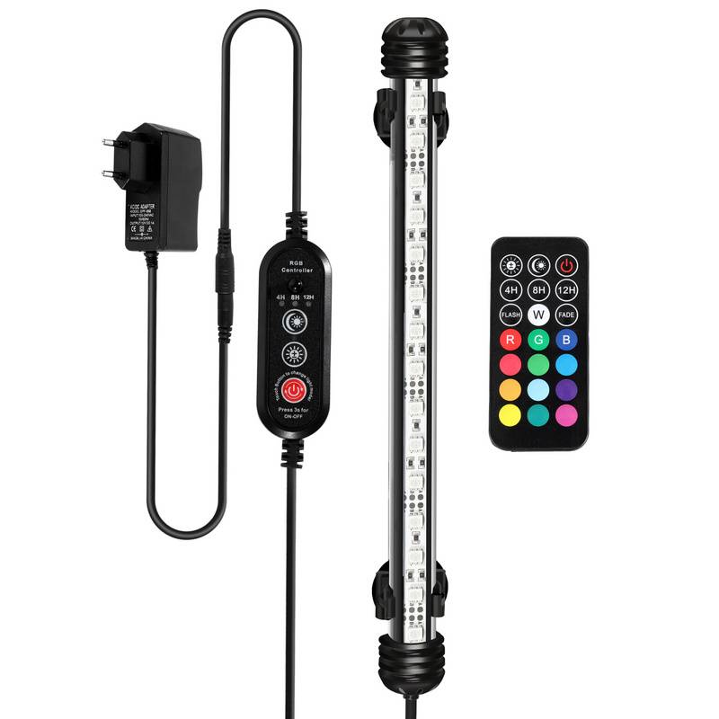 38.5cm LED Aquarium Lampe Tank Leuchtet Unterwasser Beleuchtung Dimmbar 3 Lichtmodi mit Timer,mit Fernbedienungen,IP67