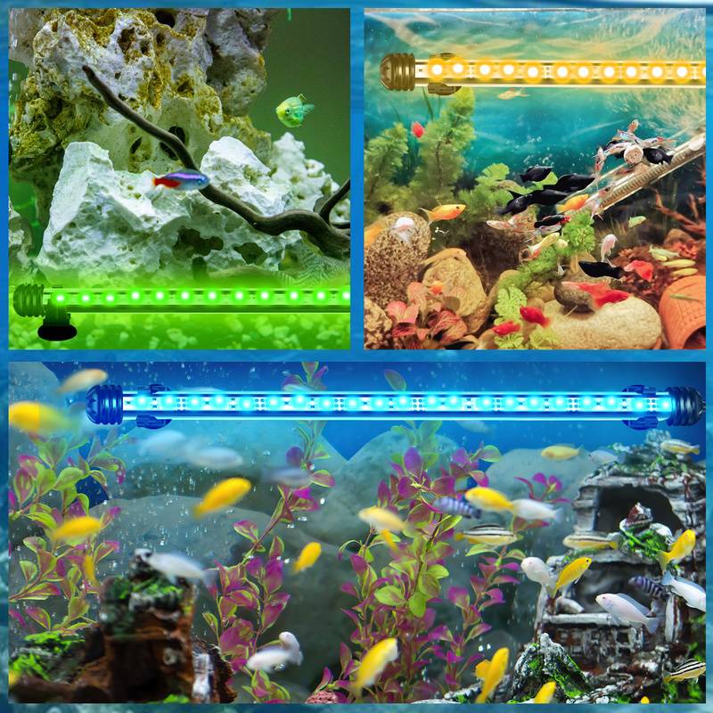 38.5cm LED Aquarium Beleuchtung IP67 Wasserfest RGB Licht Aufsetzleuchte Dimmbar Fisch Tank Unterwasser Lampe