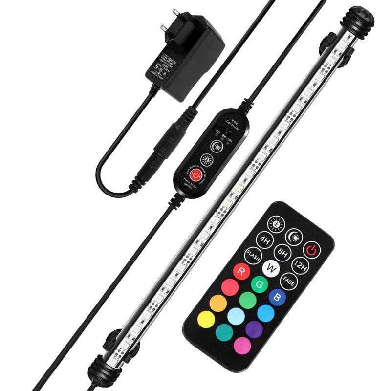 58cm LED Aquarium Beleuchtung IP67 Wasserfest RGB Licht Aufsetzleuchte Dimmbar Fisch Tank Unterwasser Lampe