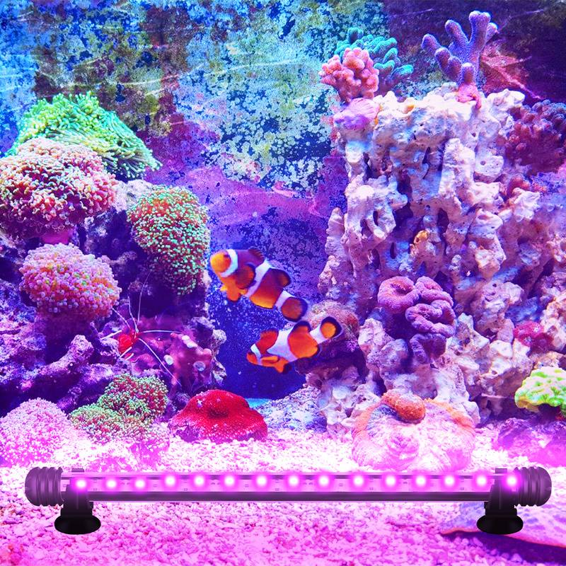 58cm LED Aquarium Beleuchtung IP67 Wasserfest RGB Licht Aufsetzleuchte Dimmbar Fisch Tank Unterwasser Lampe