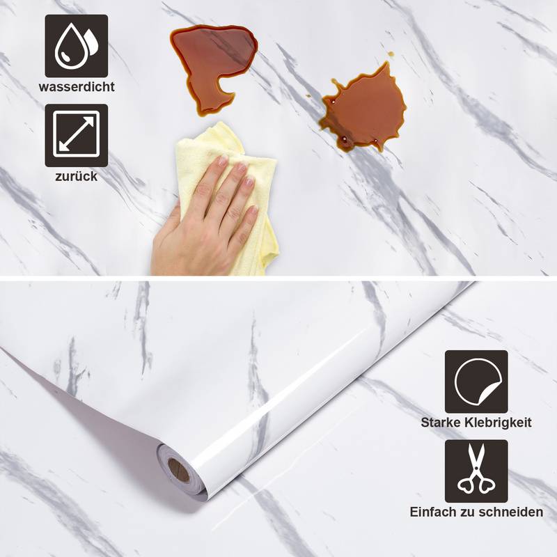 2x Möbelfolie Klebefolie LxB 60x500 cm Weiß selbstklebend Dekofolie Möbel