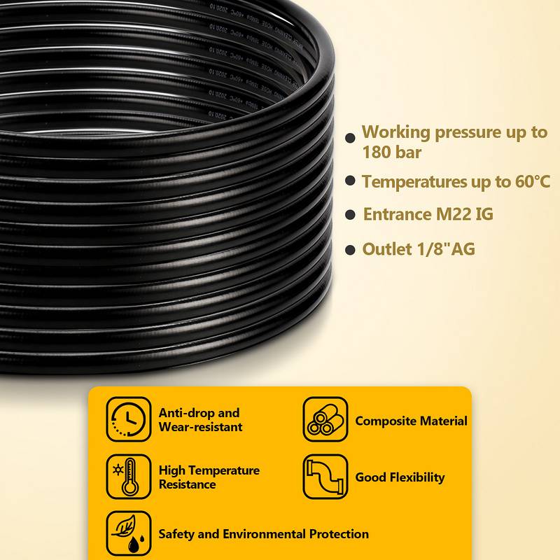 Rohrreinigungsschlauch,160 bar,Rohrreinigungsset geeignet für Hochdruckreiniger Kärcher, inklusive Adapter für Bajonett oder Lavor Anschluss,10m