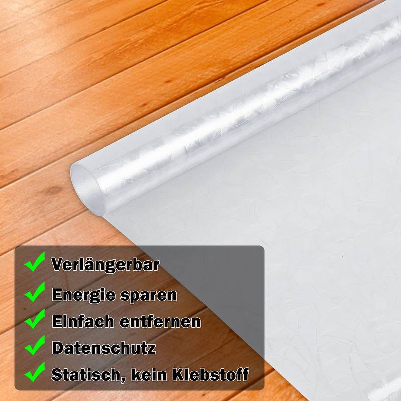 2x Fensterfolie 95% UV-Sonnenschutz Streifen Selbsthaftend Sichtschutzfolie Glasdekor (3D-Laser,60x200cm)