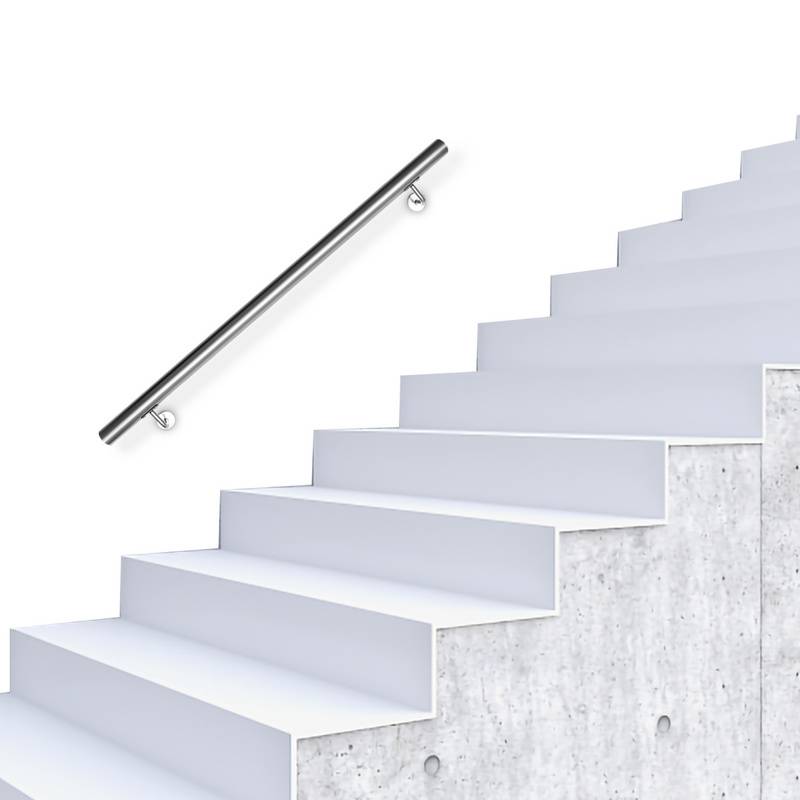 Edelstahl Handlauf Geländer und Handläufe geschliffen Wandhandlauf Treppengeländer für Innen und Außen ohne Querstreben 120cm